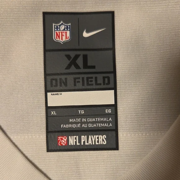 NFL White Jersey with Bold Black Numbers - Picture 3 of 10